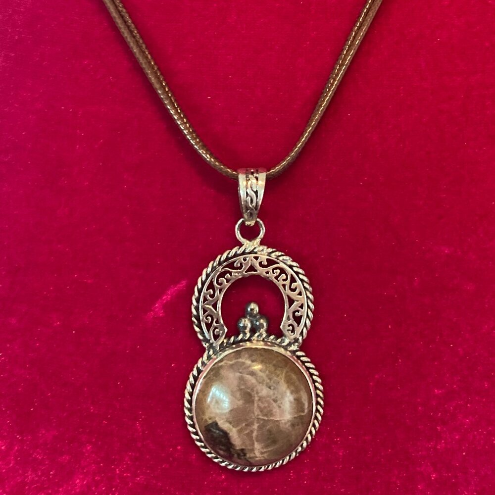 .925 Silver "Brown Jasper" Necklace